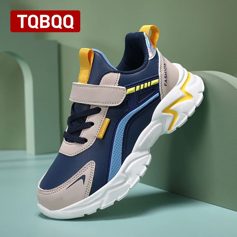 Kids Boys' Leather Waterproof Sports Shoes Children Trendy Casual Sneaker Grade School Road Anti-Slippery Running Shoes