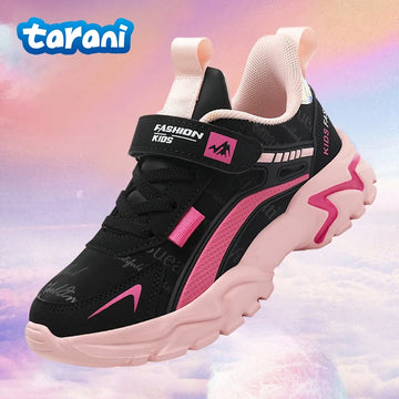 Girls Sneakers Lightweight Athletic Comfortable Shoes with Velcro Closure Kids Non-Slip Casual Walking Running Sports Shoes
