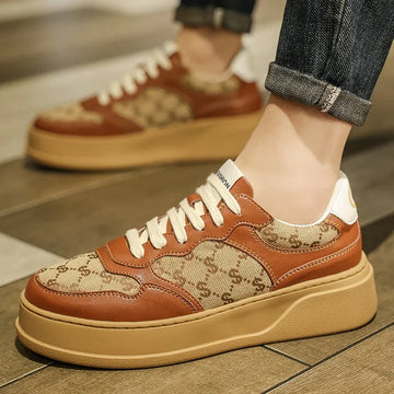 Men Casual Sneakers Luxury Skateboard Print Design Flats Running Outdoor Sport Tennis Shoe Walking Thick Bottom Sneaker Couple