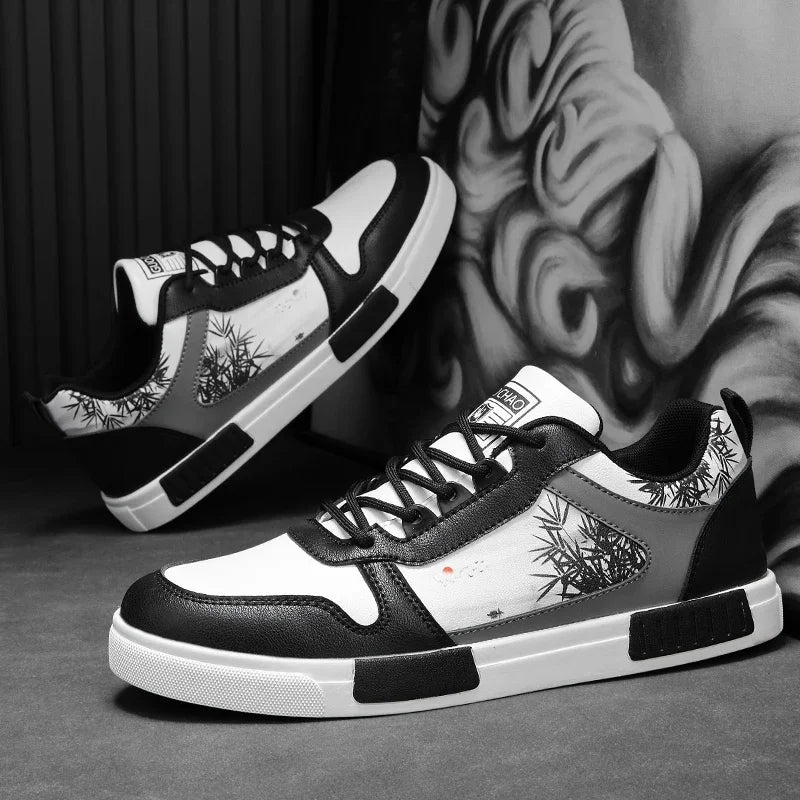 2025 Fashion Men Casual Platform Sneakes Lace Up Trainers Student Sneaker Mens Vulcanized Shoes Tennis Sneakers Walking Footwear