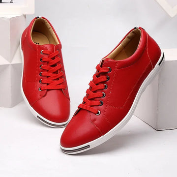 Men Size38-48 Casual Breathable White Sneaker Leather Driving Walking Shoes for Male Skate Comfortable Stylish for Everyday Wear
