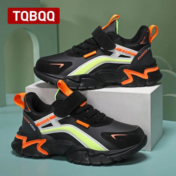Kids Boys' Leather Waterproof Sports Shoes Children Trendy Casual Sneaker Grade School Road Anti-Slippery Running Shoes