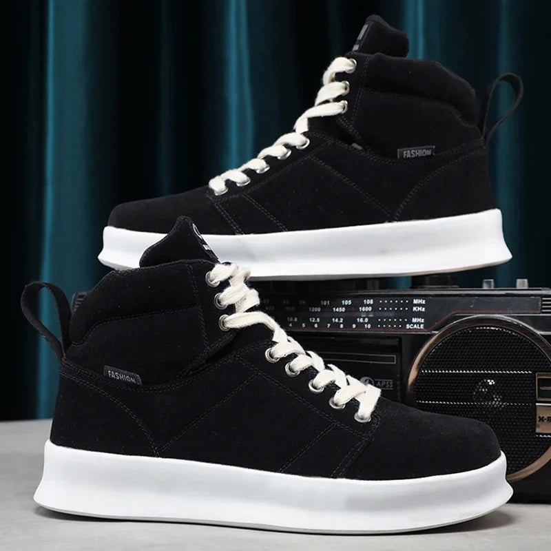 Brand High-Top Men Sneakers Microfiber Sneaker Man Platform Tennis Vulcanized Shoes Colorful Casual Original Men's Shoes 2023