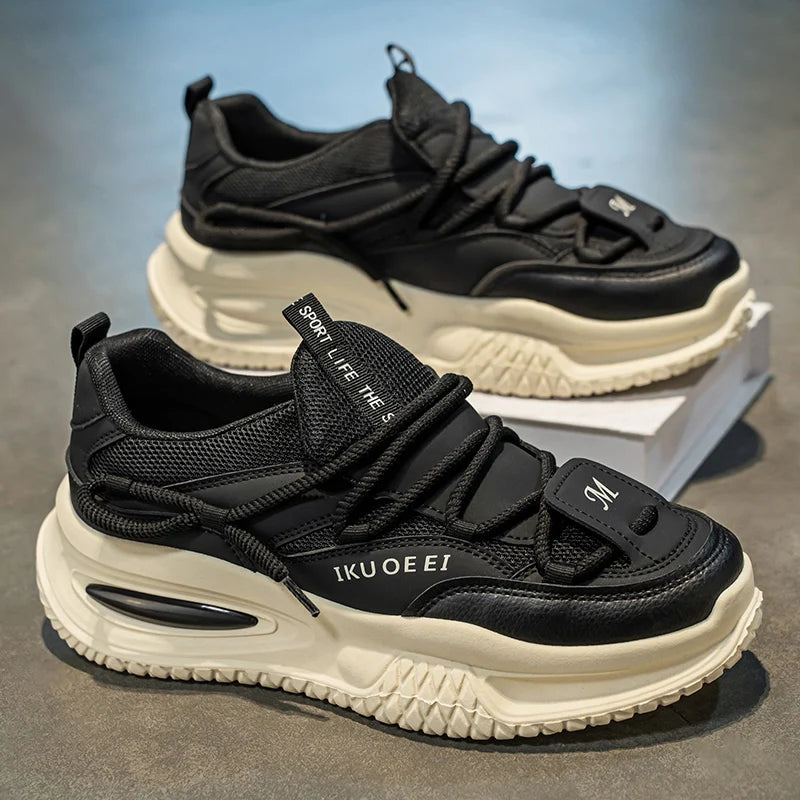 Sneakers For Men British Style Athletic Sneakers Male Sport Walking Sneaker Men Street Style Platform Shoes Male 2024