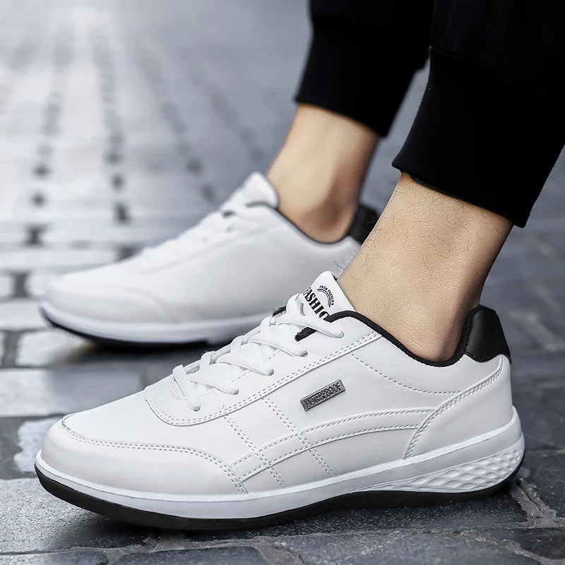 Shoes for Men Leather Sneaker Waterproof Casual Comfortable Men's Sneaker Lace Up Footwear Vulcanized Man Shoe Masculino