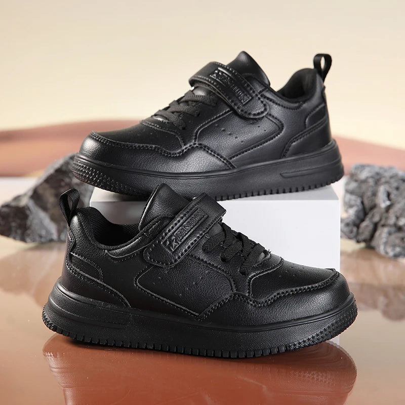 Children Sneaker Boys Casual Shoes Outdoor Leather Flat Students Walking Shoes Non-slip Girl Lightweight Sports Tennis Footwear